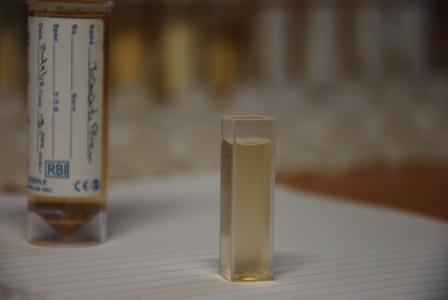 Image of a water sample within a vial